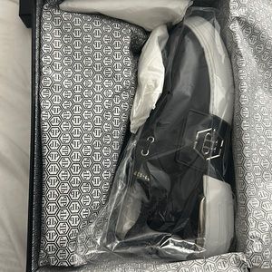 Philipp Plein Lo-Top Sneakers Phantom Kick$ Leather Platinum Hexagon